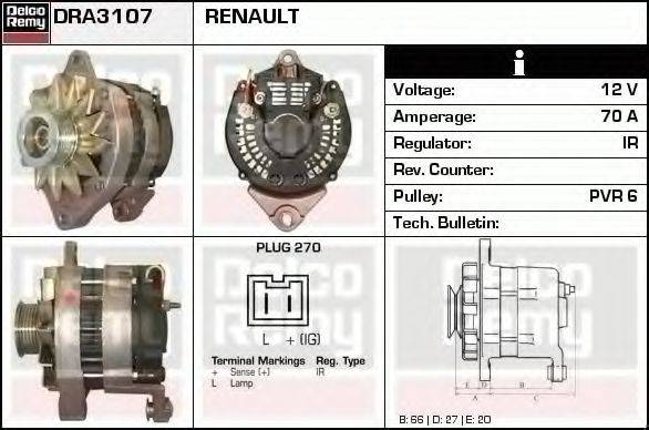 DELCO REMY DRA3107 Генератор