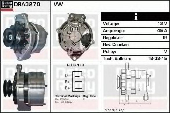 DELCO REMY DRA3270 Генератор