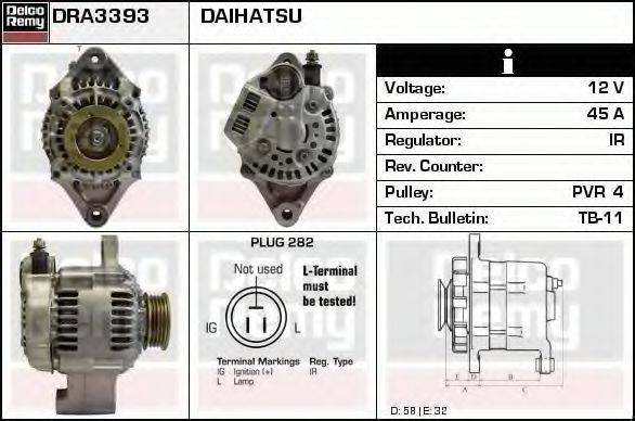 DELCO REMY DRA3393 Генератор