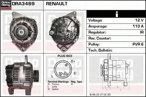 DELCO REMY DRA3489 Генератор