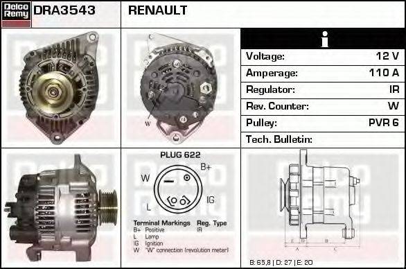 DELCO REMY DRA3543 Генератор