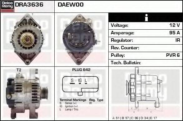 DELCO REMY DRA3636 Генератор