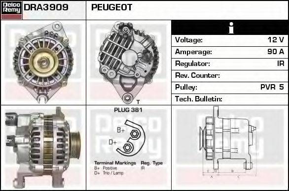 DELCO REMY DRA3909 Генератор