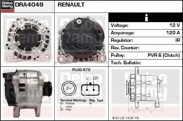 DELCO REMY DRA4049 Генератор