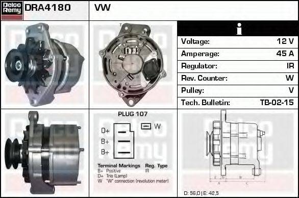 DELCO REMY DRA4180 Генератор