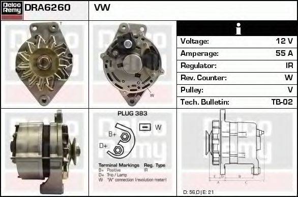 DELCO REMY DRA6260 Генератор