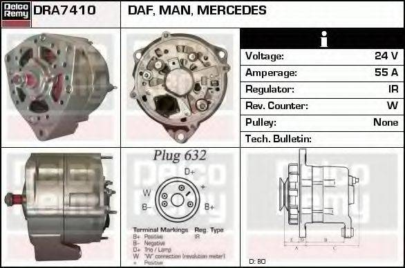 DELCO REMY DRA7410 Генератор