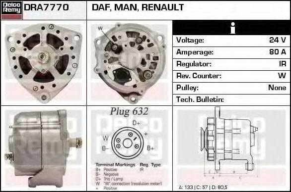 DELCO REMY DRA7770 Генератор