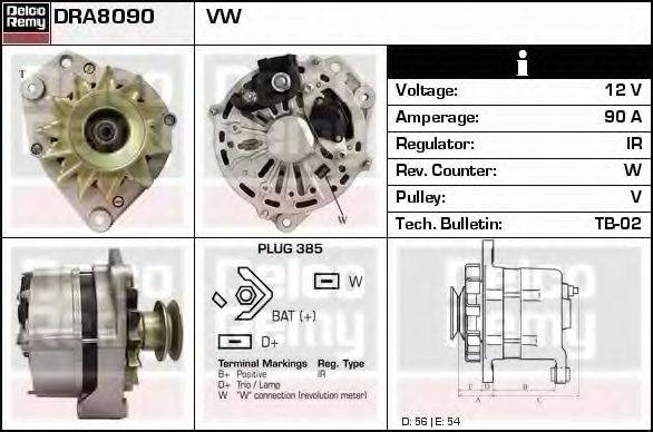 DELCO REMY DRA8090 Генератор