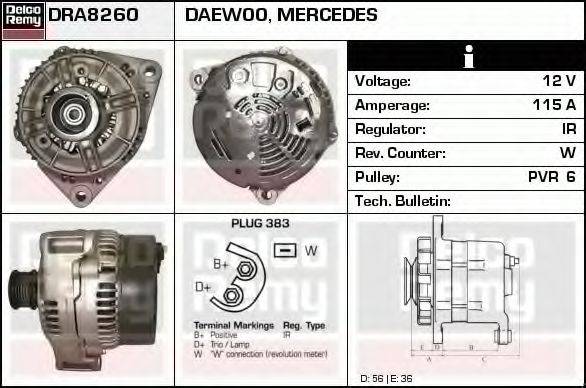 DELCO REMY DRA8260 Генератор