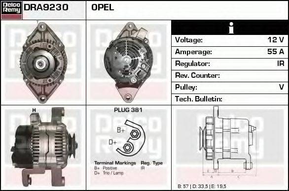 DELCO REMY DRA9230 Генератор