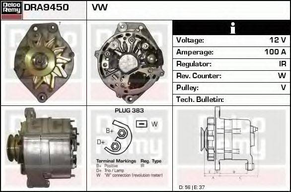 DELCO REMY DRA9450 Генератор