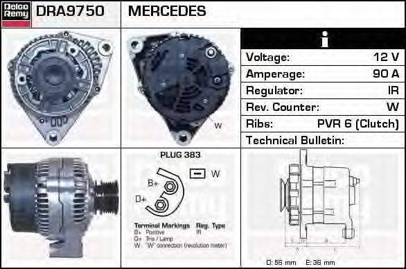 DELCO REMY DRA9750 Генератор