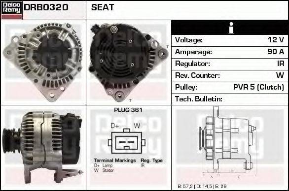 DELCO REMY DRB0320 Генератор