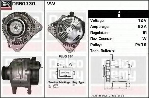 DELCO REMY DRB0330 Генератор