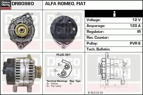 DELCO REMY DRB0980 Генератор