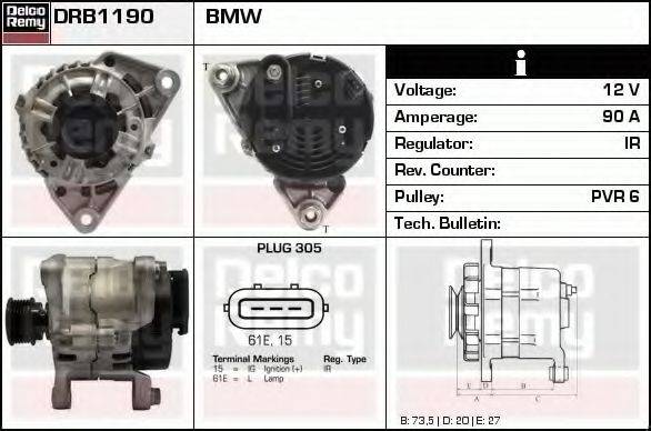 DELCO REMY DRB1190 Генератор