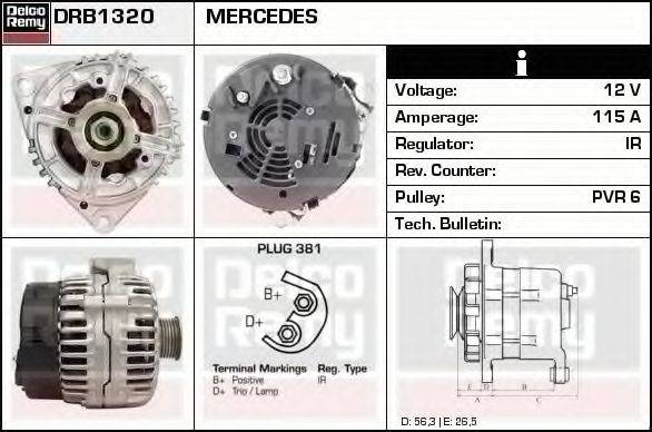 DELCO REMY DRB1320 Генератор