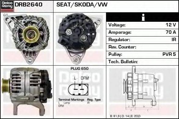 DELCO REMY DRB2640 Генератор