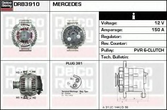 DELCO REMY DRB3910 Генератор