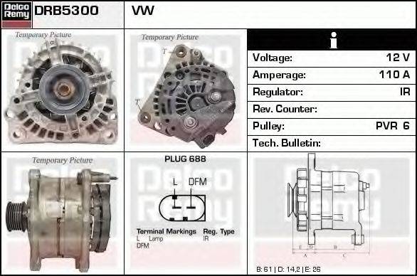 DELCO REMY DRB5300 Генератор