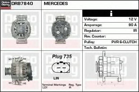 DELCO REMY DRB7840 Генератор