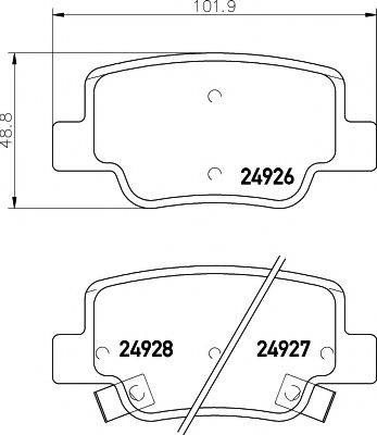 PAGID T1906 Комплект гальмівних колодок, дискове гальмо