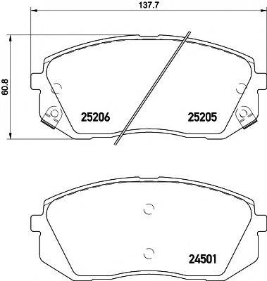 PAGID T2061 Комплект гальмівних колодок, дискове гальмо