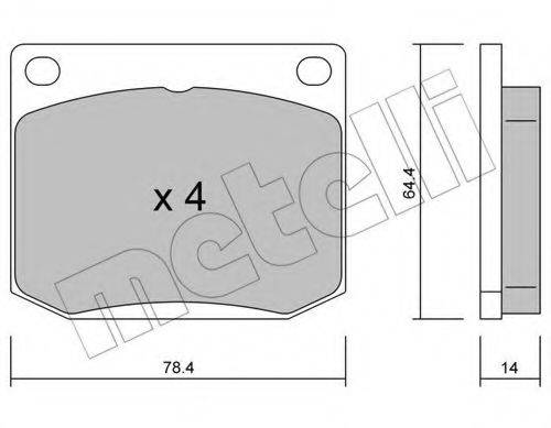 METELLI 2200181 Комплект гальмівних колодок, дискове гальмо