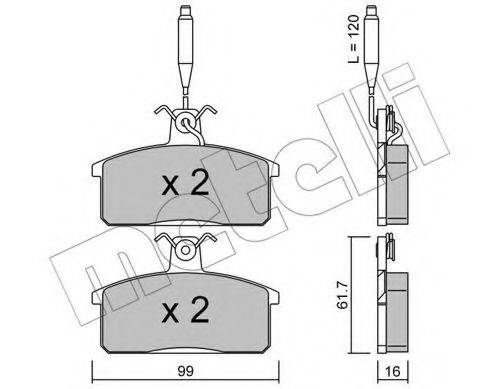 METELLI 2200263 Комплект гальмівних колодок, дискове гальмо