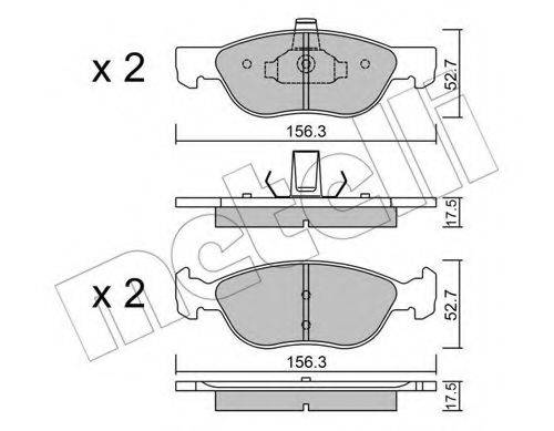 METELLI 2200822 Комплект гальмівних колодок, дискове гальмо