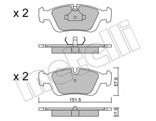 METELLI 2201240 Комплект гальмівних колодок, дискове гальмо