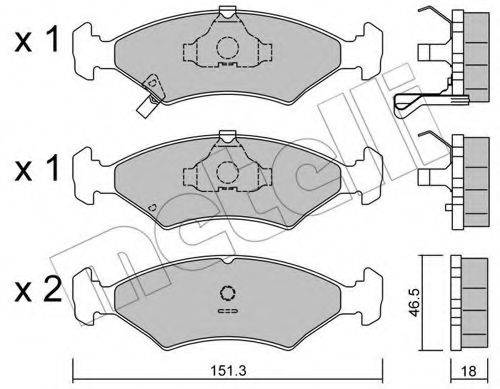 METELLI 2201270 Комплект гальмівних колодок, дискове гальмо