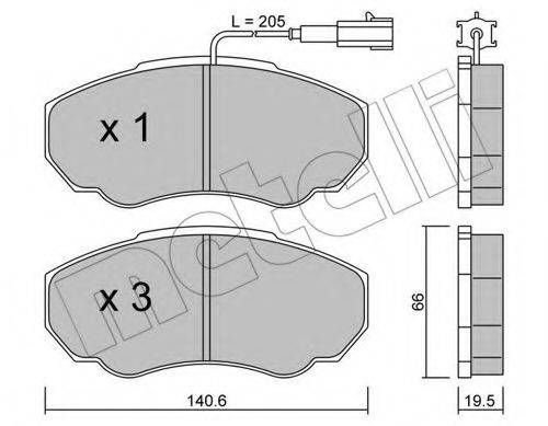 METELLI 2203250 Комплект гальмівних колодок, дискове гальмо