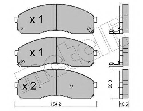 METELLI 2203740 Комплект гальмівних колодок, дискове гальмо