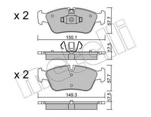 METELLI 2206400 Комплект гальмівних колодок, дискове гальмо