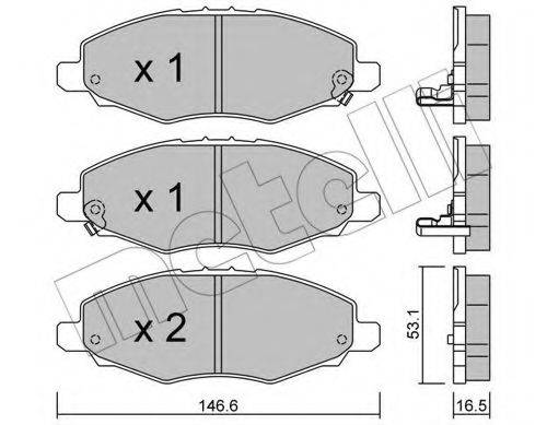 METELLI 2207980 Комплект гальмівних колодок, дискове гальмо