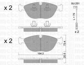 METELLI 2208285K Комплект гальмівних колодок, дискове гальмо