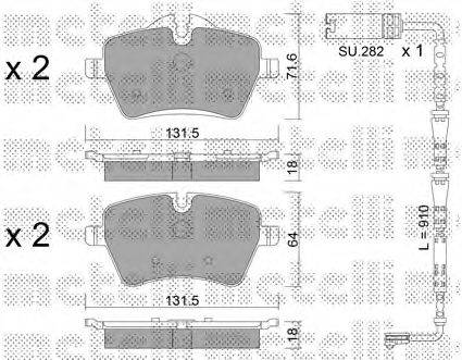 METELLI 2207682K Комплект гальмівних колодок, дискове гальмо