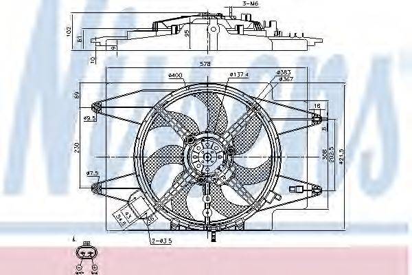 NISSENS 85107 Вентилятор, охолодження двигуна