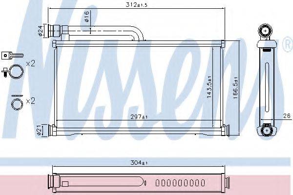 NISSENS 70233 Теплообмінник, опалення салону