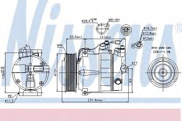 NISSENS 89030 Компресор, кондиціонер