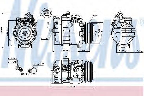 NISSENS 89075 Компресор, кондиціонер