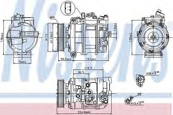 NISSENS 89091 Компресор, кондиціонер