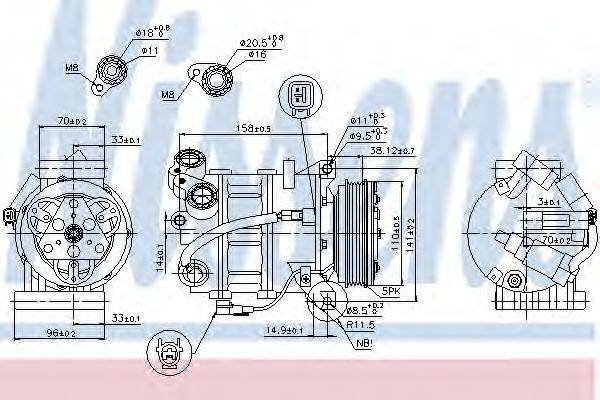 NISSENS 89350 Компресор, кондиціонер