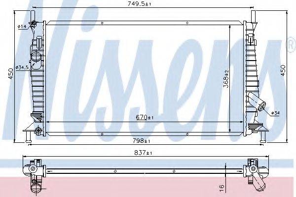 NISSENS 69480 Радіатор, охолодження двигуна