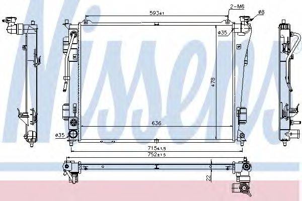 NISSENS 675012 Радіатор, охолодження двигуна