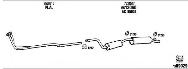 WALKER FI61134 Система випуску ОГ