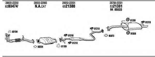 WALKER HY40011 Система випуску ОГ