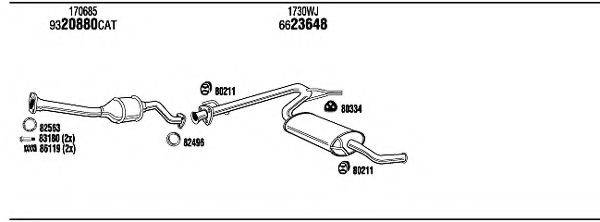 WALKER PEH16643 Система випуску ОГ